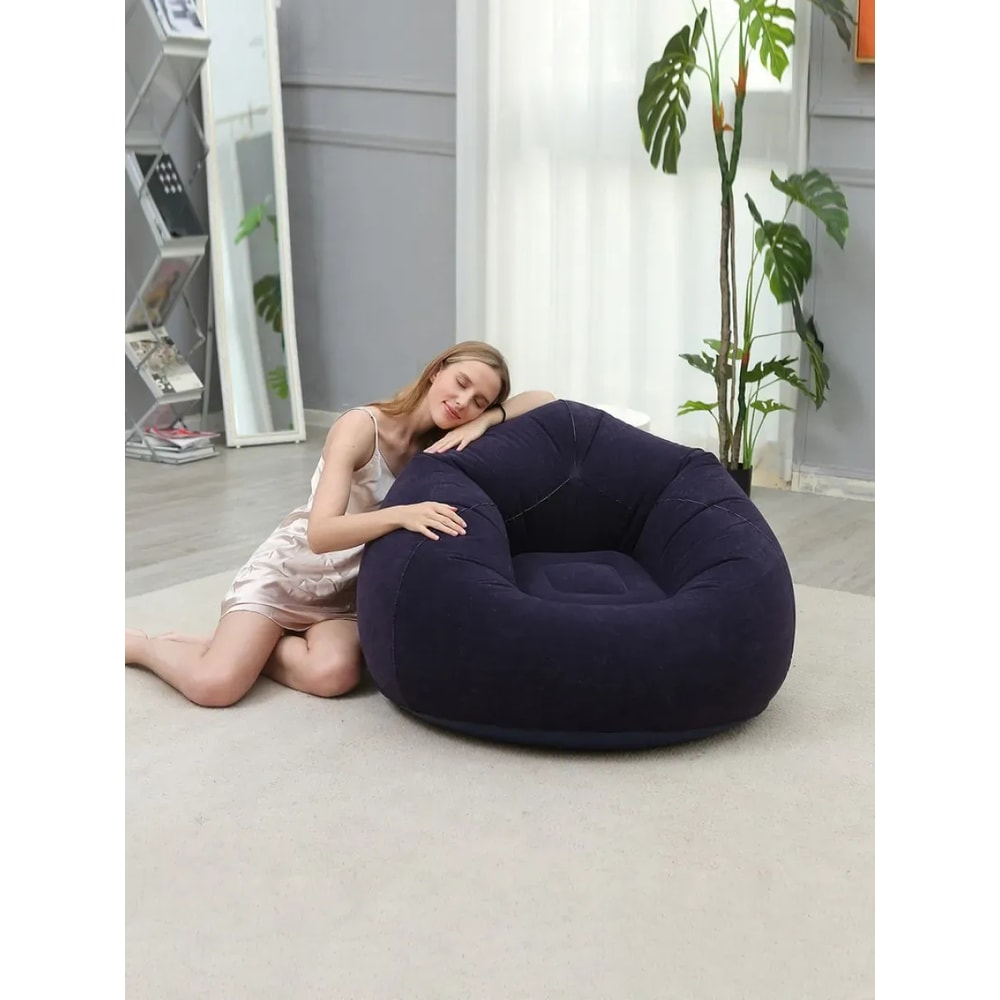 Inflatable Lazy Sofa Folding Portable Air Chair Ideal For Living Room Beach And Camping 7