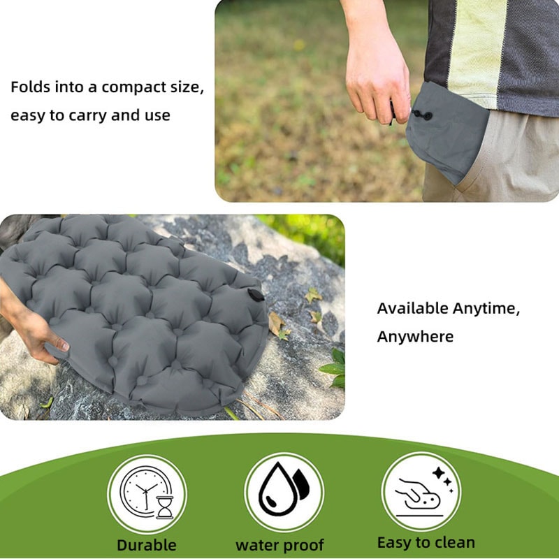 Portable Inflatable Seat Cushion – Perfect for Outdoor Travel & Camping, Foldable Moisture-Proof Pad for Home & Office