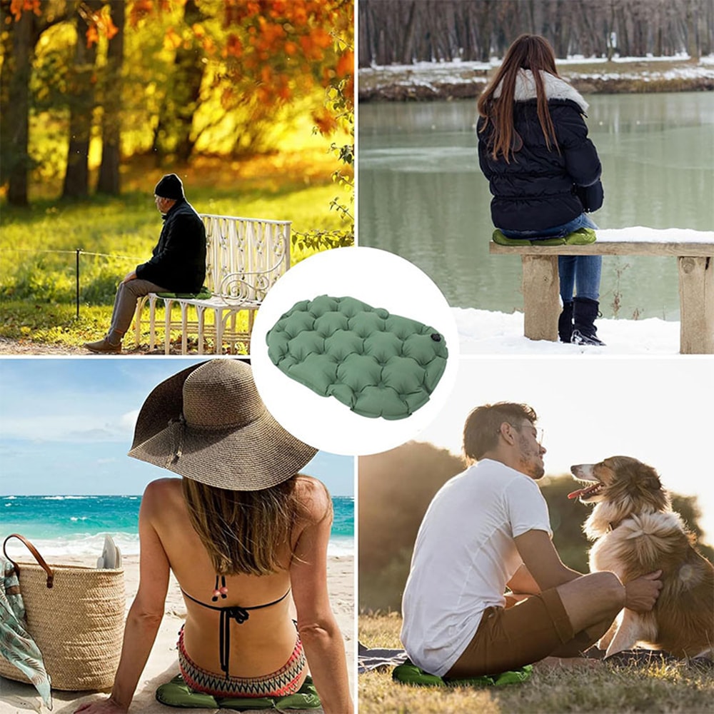 Portable Inflatable Seat Cushion – Perfect for Outdoor Travel & Camping, Foldable Moisture-Proof Pad for Home & Office