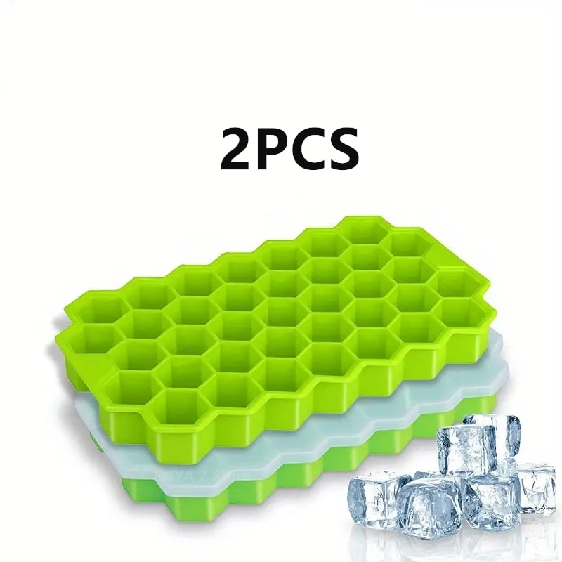LargeCapacity Silicone Ice Cube Tray With Lids Honeycomb Mold For Easy Ice Popsicle Making FoodGra 7