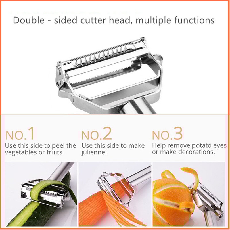 Stainless Steel Vegetable Peeler With DoubleHead Design For MultiFunction Kitchen Use 4