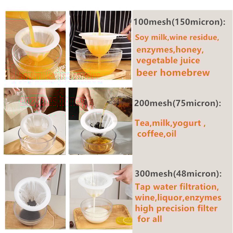 Reusable Nylon Nut Milk Bag Multipurpose Soy Milk Filter Bag Tea Coffee Oil Yogurt Strainer 4