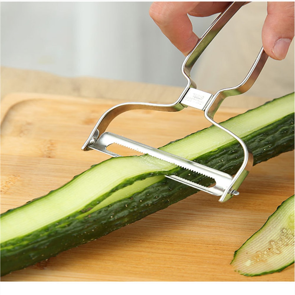 Stainless Steel Vegetable And Fruit Peeler With Wide Mouth For Efficient Slicing And Grating 1