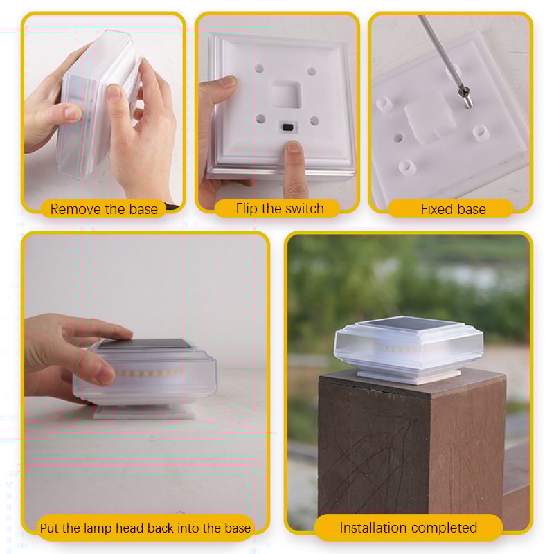 Solar Post Light – Waterproof Outdoor Pillar Cap Lamp, Fence Deck Column Light for Garden Yard Villa Decor