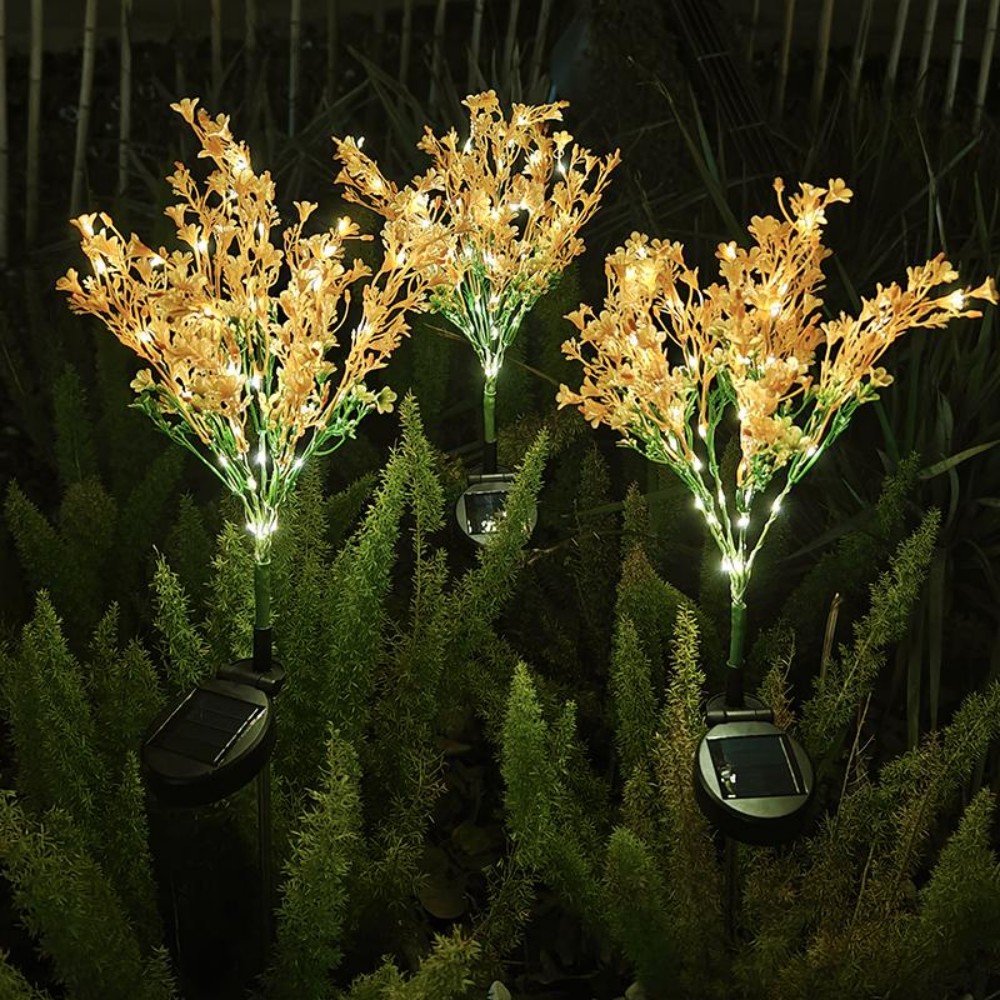 Head Solar Rapeseed Flower Outdoor Ground Light for Garden, Pathway, Patio, and Lawn Decoration