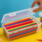 Transparent Plastic Pencil Boxes – Large Capacity Storage Organizers for Oil Pastels and Crayons