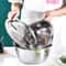 Stainless Steel Multifunctional Strainer and Mixing Bowl Set for Washing and Slicing Fruits and Vegetables
