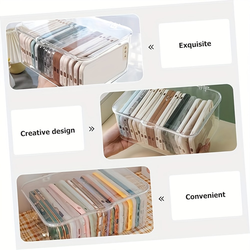 Acrylic Clear Storage Organizer Box - Transparent Clamshell Design for Home & Office Essentials