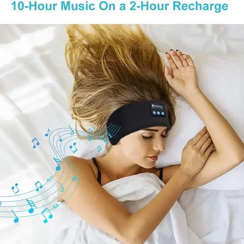 Wireless Bluetooth Sports Sleeping Headband - Elastic Bluetooth Headphones for Music & Relaxation, Comfortable Eye Mask
