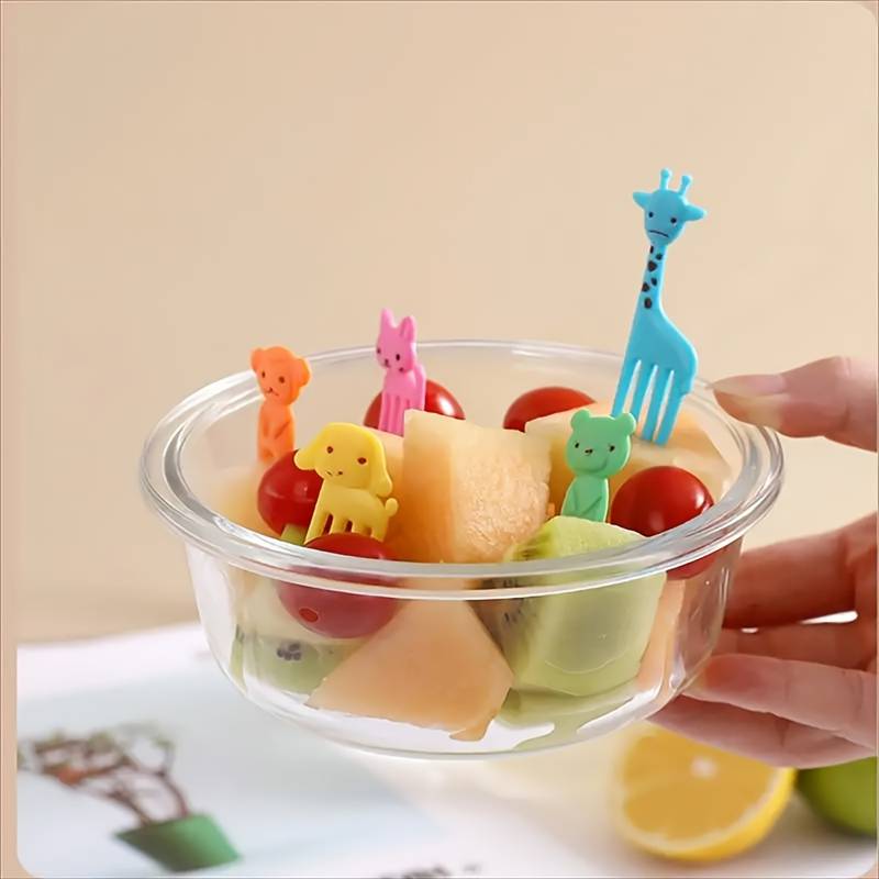 Mini Cartoon Animal Farm Fruit Fork Fun Snack Cake Picks For Kids Bento Lunch Party Decor Random 2