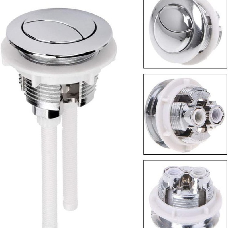 Dual Flush Toilet Push Button - Water-Saving Universal Adjustable Replacement Part for Toilet Cistern Tank