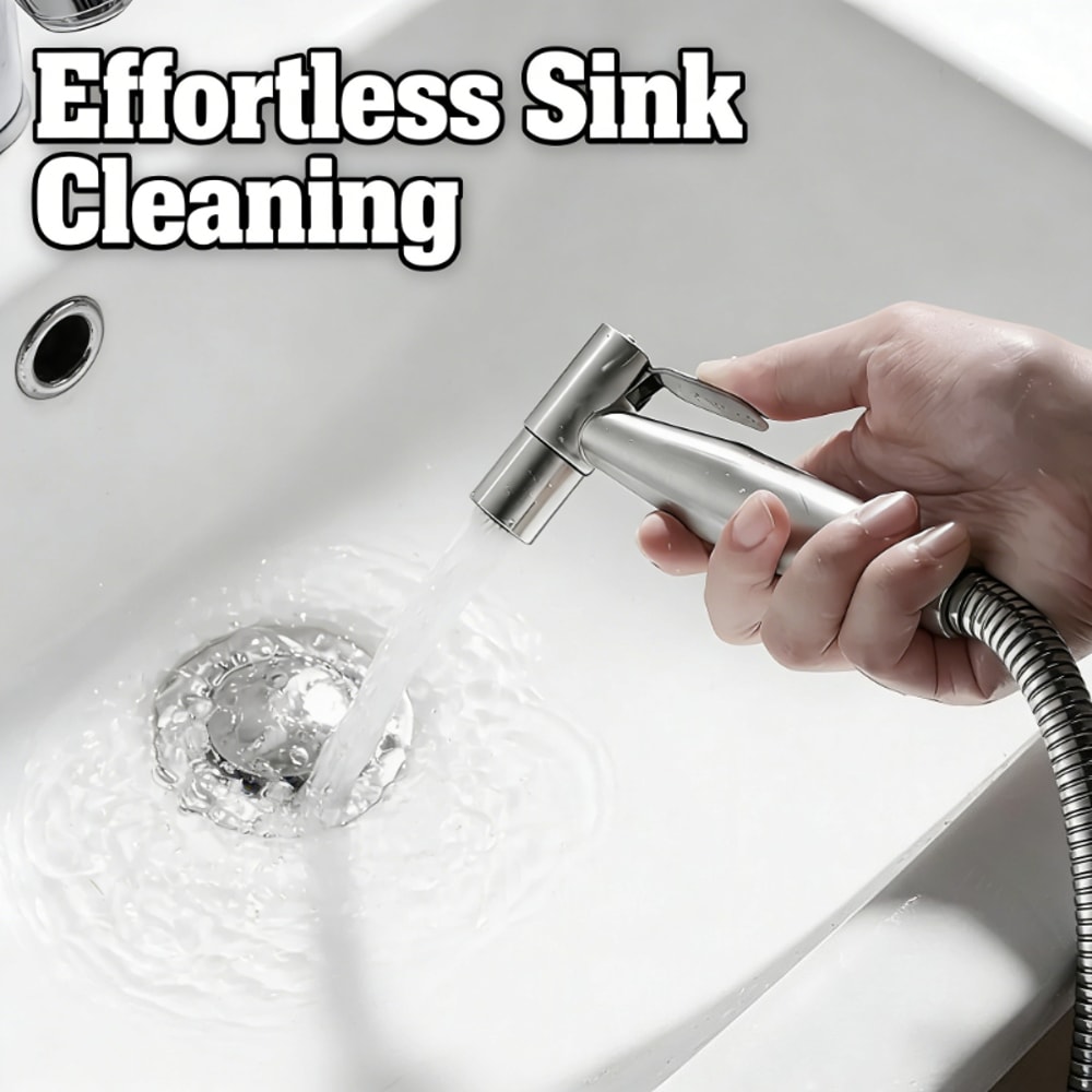 High Pressure Stainless Steel Toilet Bidet Sprayer Set Stainless Steel Bathroom Cleaner 1