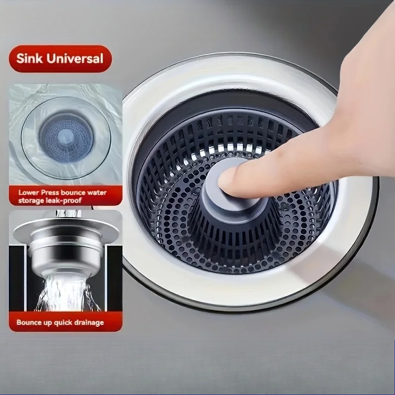 Pop Up Sink Strainer And Anti Clog Drain Filter Leak Proof Kitchen Bathroom Stopper 1