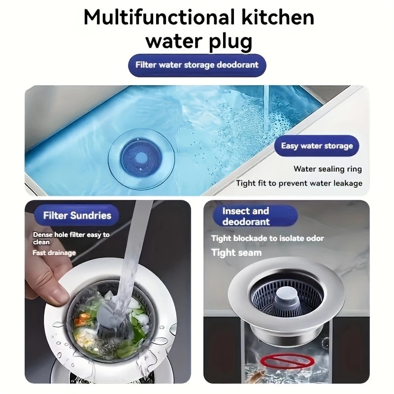 Pop Up Sink Strainer And Anti Clog Drain Filter Leak Proof Kitchen Bathroom Stopper 5
