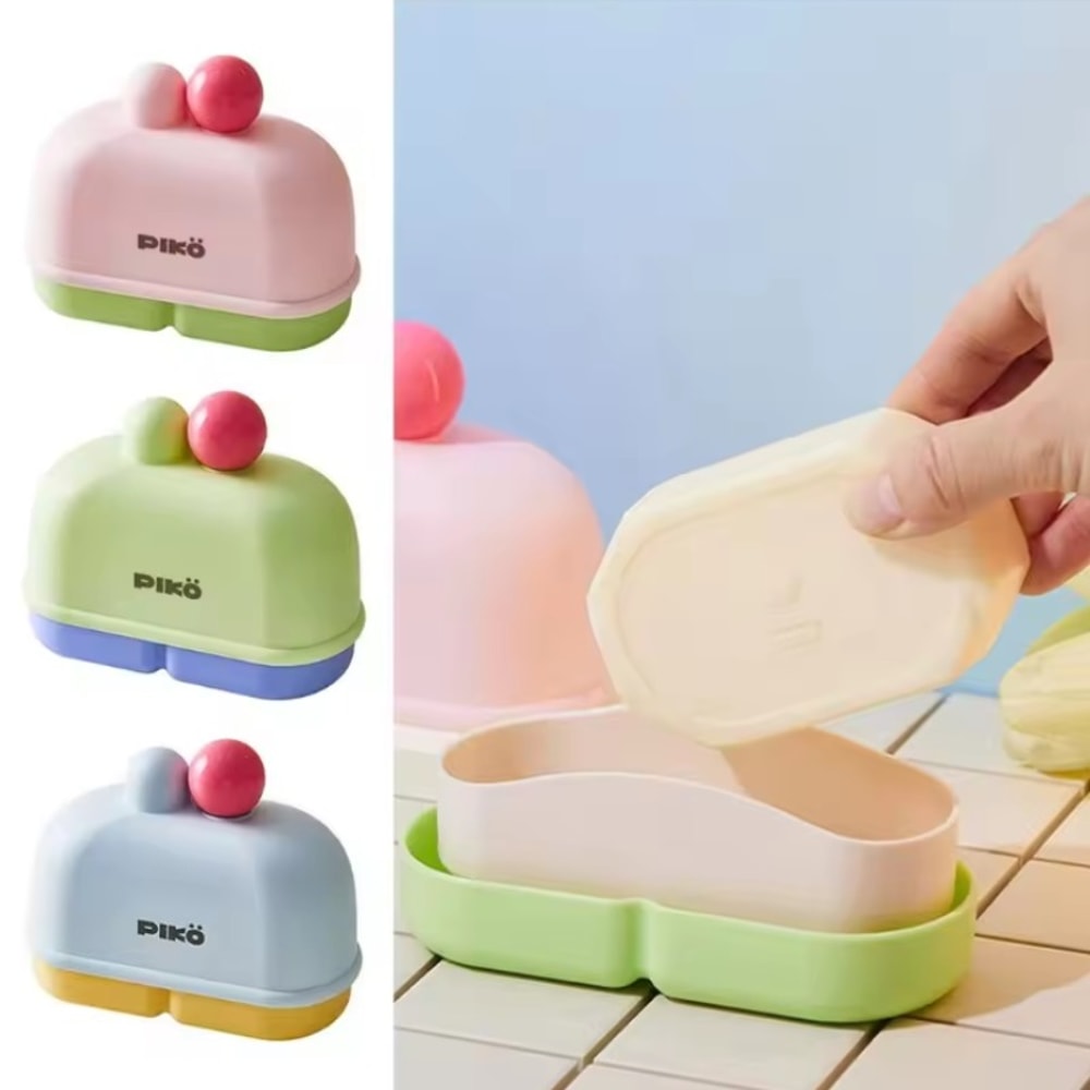Portable Cake Shaped Travel Soap Case Leakproof Acrylic Soap Container For Gym Camping Bathroom 0