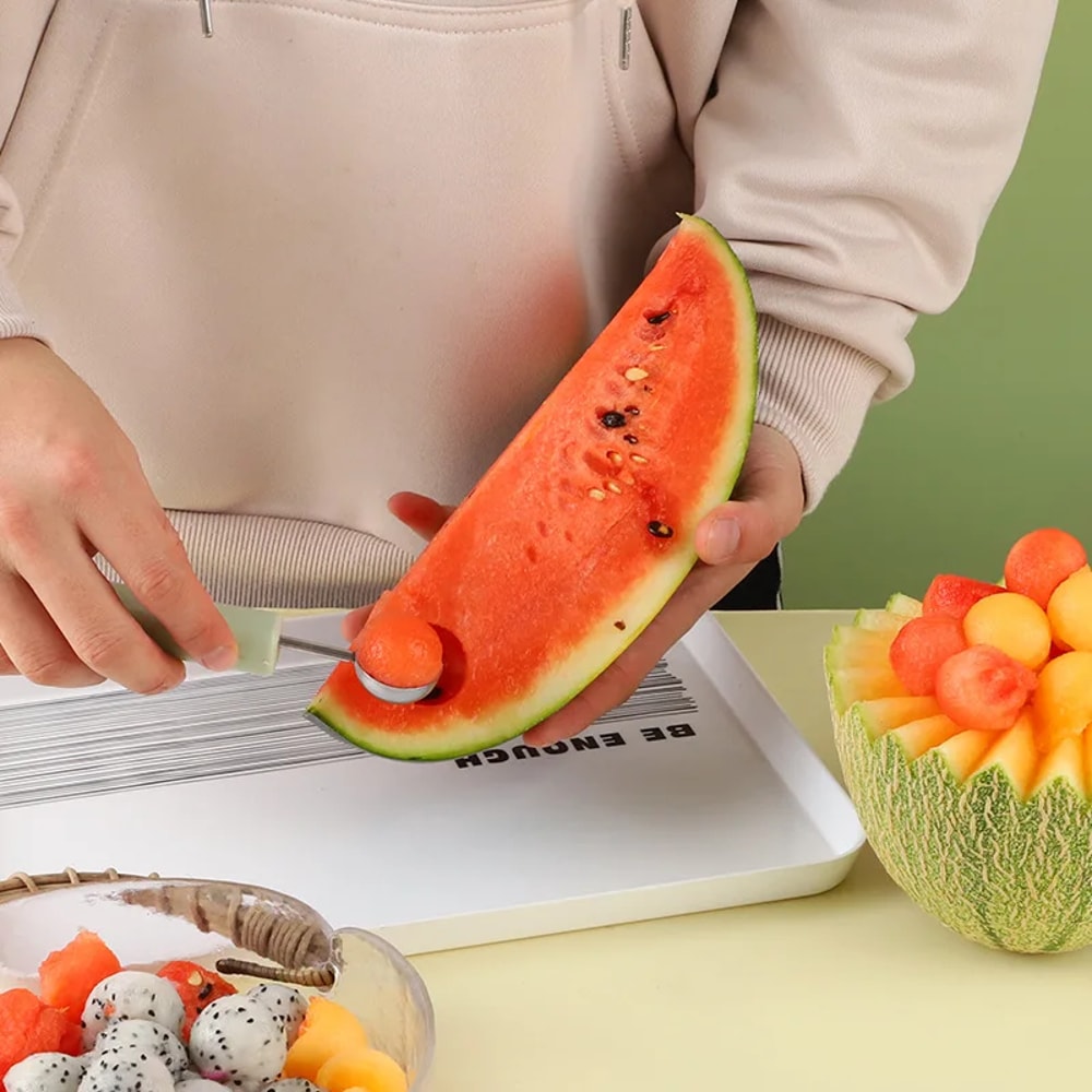Stainless Steel Fruit Carving Knife and Watermelon Slicer Scoop