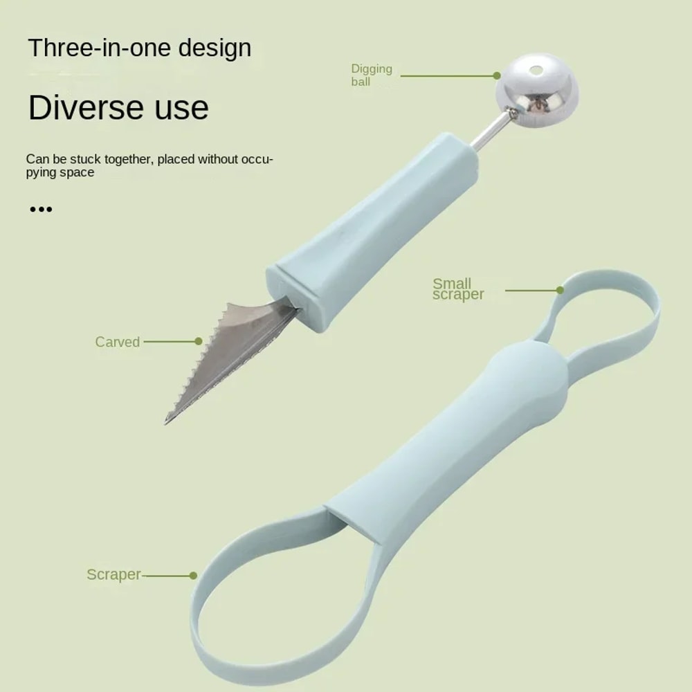 Stainless Steel Fruit Carving Knife and Watermelon Slicer Scoop