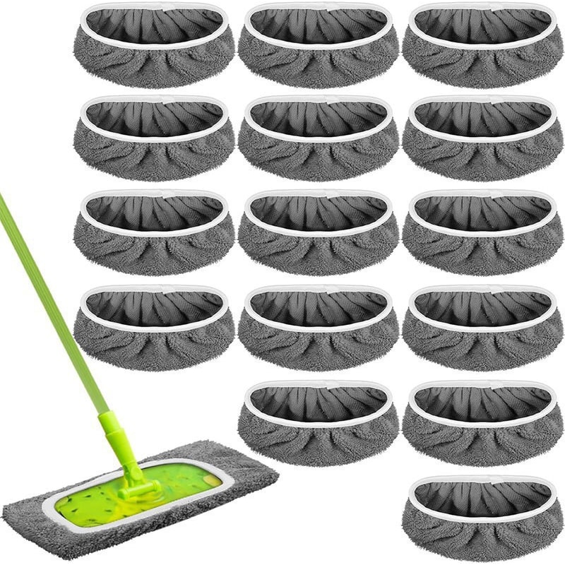 Elastic Fit Flat Mop Replacement Cover for Wet and Dry Floor Cleaning