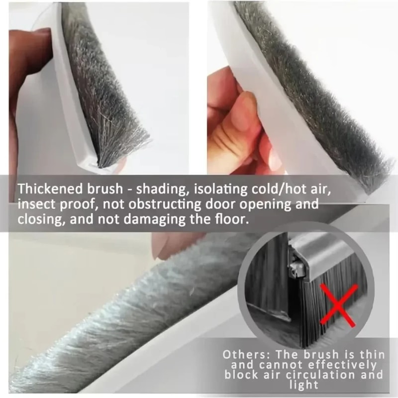Premium PVC Door Bottom Seal Strip, Windproof & Soundproof, Insect & Rodent Proof