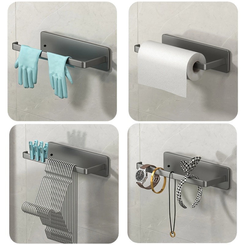 No Drill Paper Towel Holder Stainless Self Adhesive Space-Saving Kitchen & Bathroom Dispenser