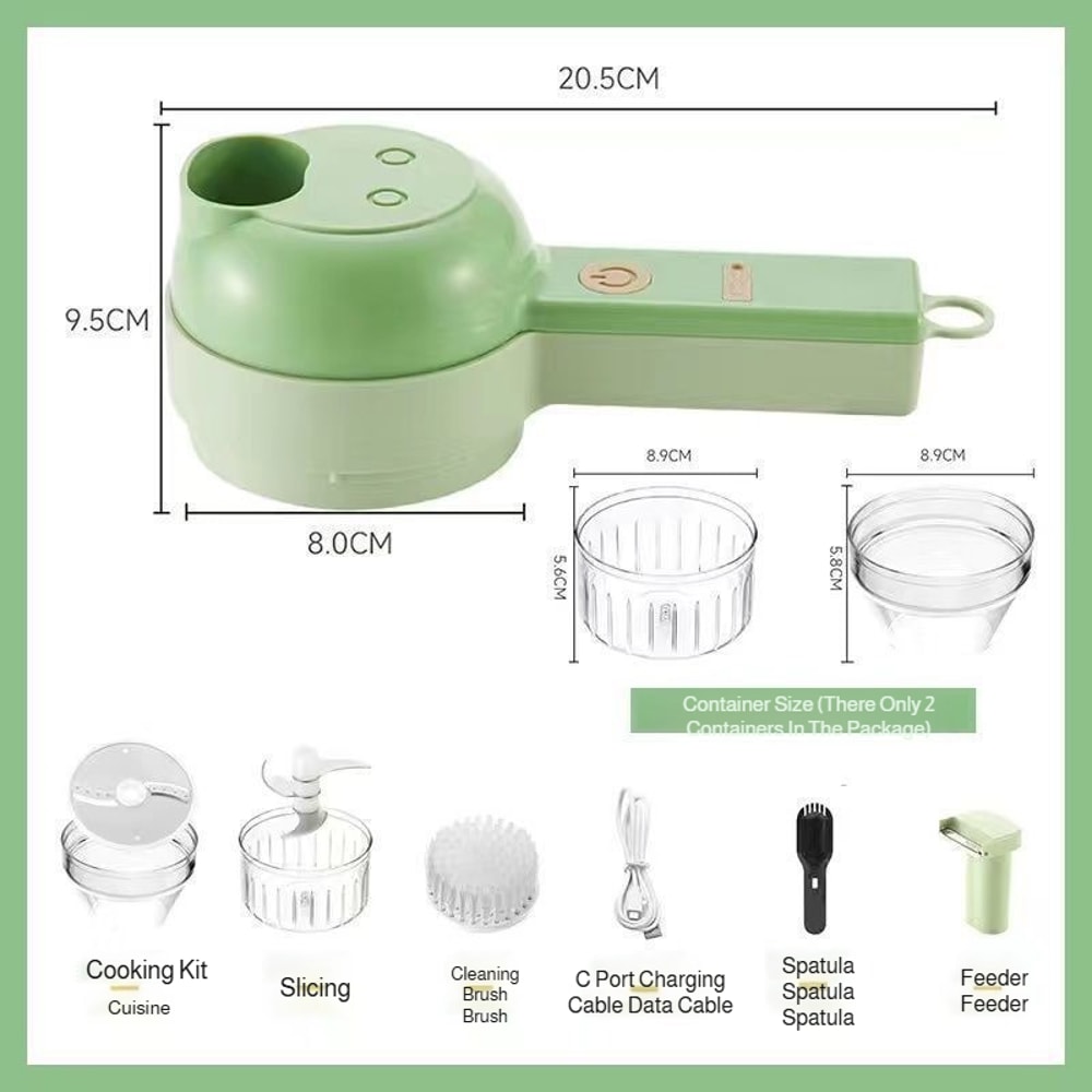 Electric Vegetable Cutter & Food Chopper Handheld Wireless Garlic Masher for Home Kitchen