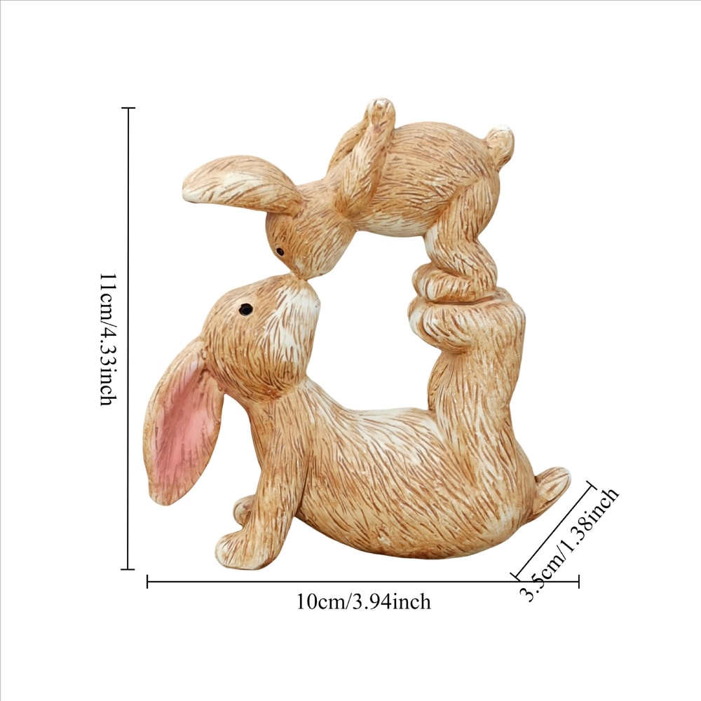 Valentines Day Kissing Rabbit Statue Acrylic Decorative Gift for Home