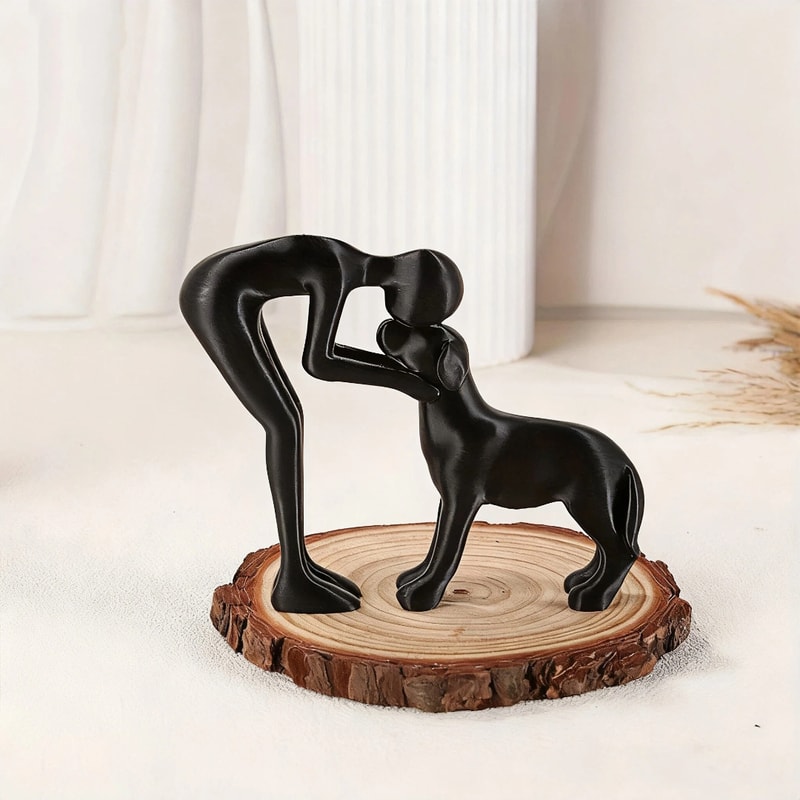 Abstract Human and Pet Figurines for Home and Office Decor