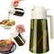 Olive Oil Dispenser Bottle - Dark Green Glass with Light-Blocking Sprayer for Cooking
