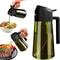 Olive Oil Dispenser Bottle - Dark Green Glass with Light-Blocking Sprayer for Cooking