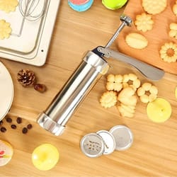 diy cookie press machine, biscuit extruder gun, stainless steel baking kit