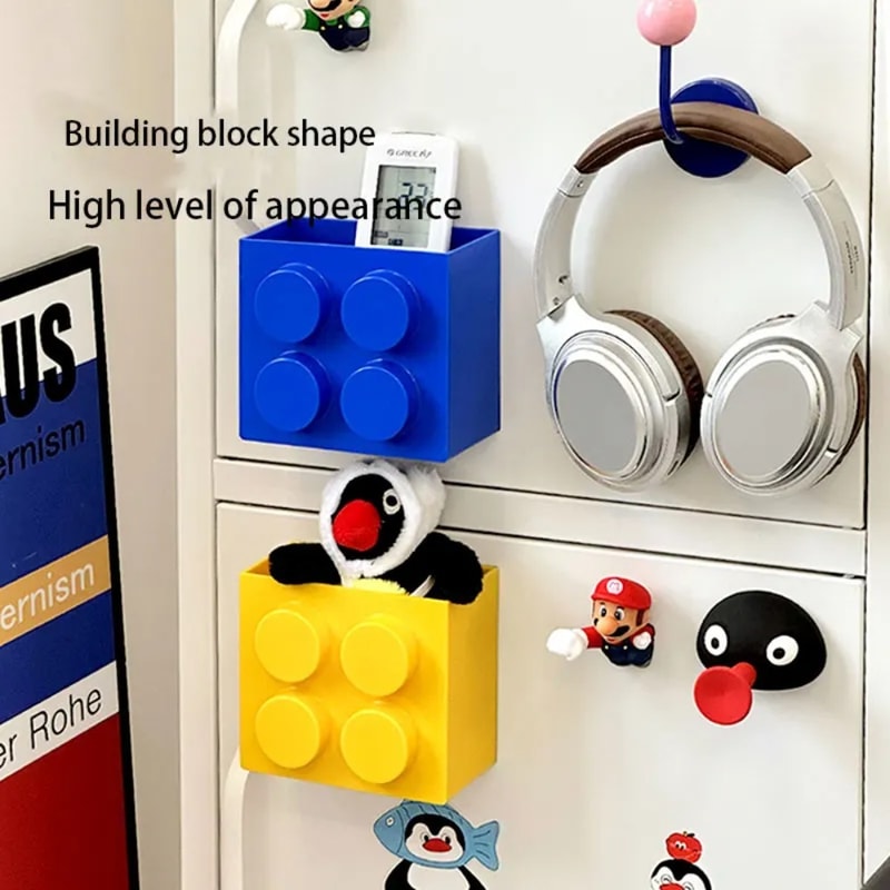 Magnetic Refrigerator Storage Box BlockShaped Kitchen Organizer With Holiday Themed Decor 1