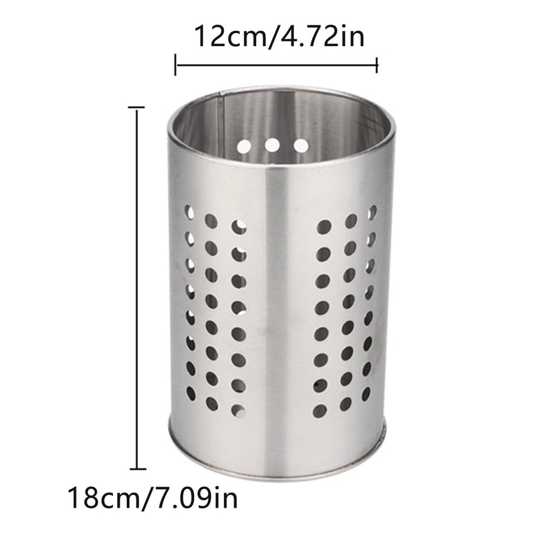 Stainless Steel Chopstick Holder & Perforated Utensil Drying Rack for Kitchen Cutlery Storage