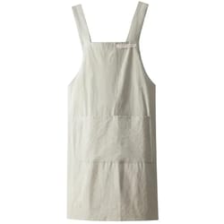 women japanese & korean denim apron – cotton & linen solid color kitchen apron