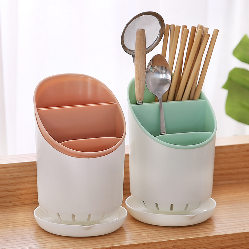 Plastic Cutlery Draining Rack Compact Transparent Utensil Storage Holder 3