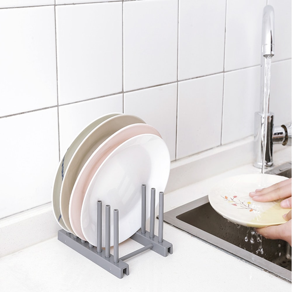 Small Dish Drying Rack for Sink – Acrylic Dish Drainer Tray with Cutlery Holder