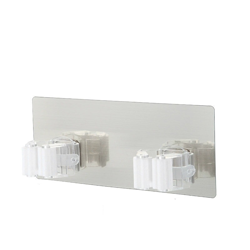 Multi-Functional Traceless Mop Holder - Strong Adhesive Mop Hook for Home Use | No Nails or Punching, Single & Double