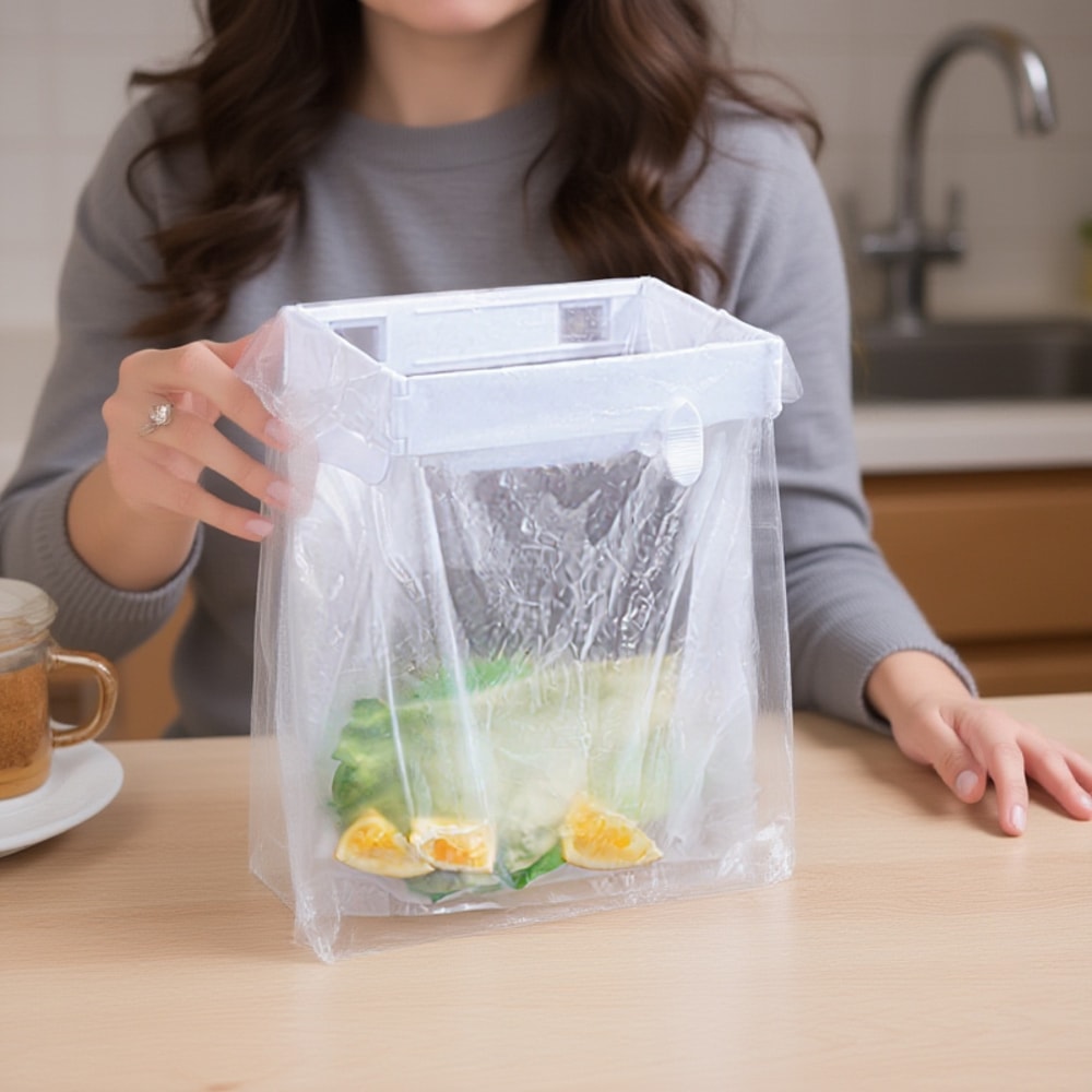 Foldable Garbage Bag Hanging Rack Portable Trash Bag Holder For Home Kitchen And Bathroom Storage 0