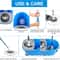 Blue Spin Mop Bucket Set with Spinning Cleaning Tools and Microfiber Replacement Heads, Extended Handle