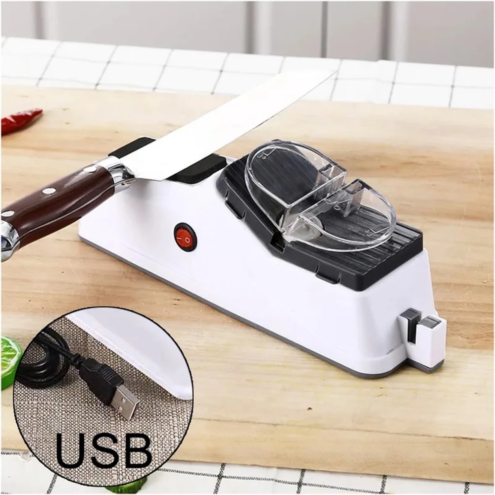 USB Electric Knife Sharpener Professional Adjustable Tool For Kitchen Knives Scissors 0