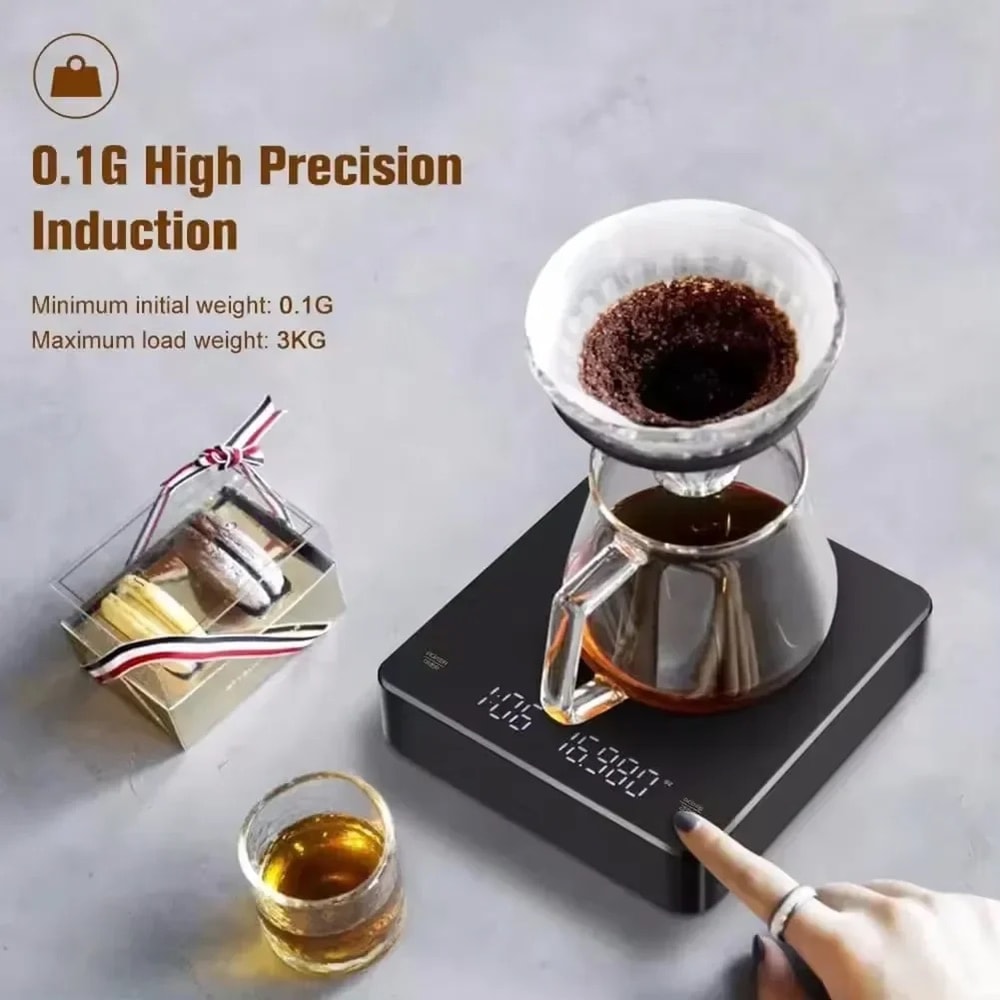 Digital Kitchen Scale With Timer LED Screen Capacity High Precision For Espresso Cooking 4