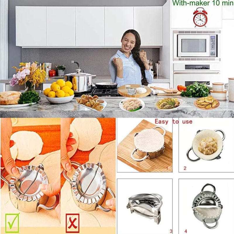 Stainless Steel Dumpling Maker Ravioli Press Pastry Pie And Wrapper Mold For Easy Cooking 1