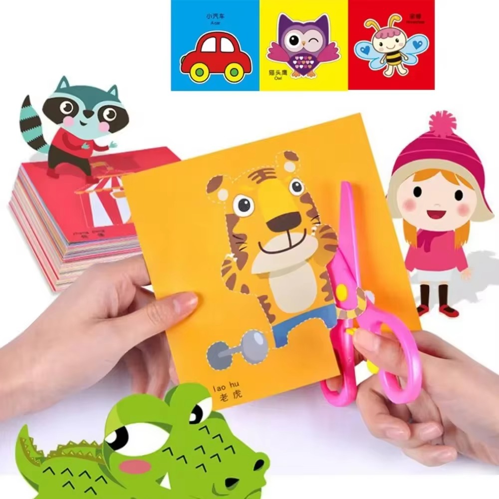Handmade Paper Cut Book for Kids – DIY Cartoon Scrapbooking Art Toys & Learning Gift for Children