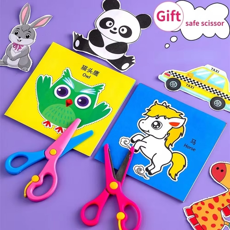 Handmade Paper Cut Book for Kids – DIY Cartoon Scrapbooking Art Toys & Learning Gift for Children