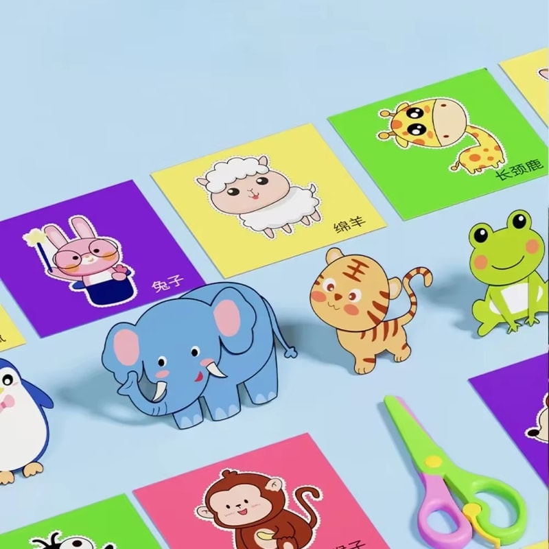 Handmade Paper Cut Book for Kids – DIY Cartoon Scrapbooking Art Toys & Learning Gift for Children