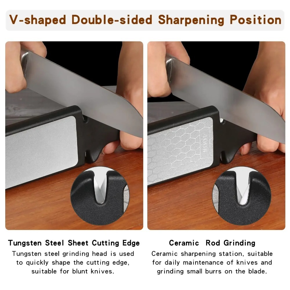 Knife Sharpener Whetstone, Multi-Tool Kitchen Diamond Bars for Tungsten Steel & Ceramic Grinding
