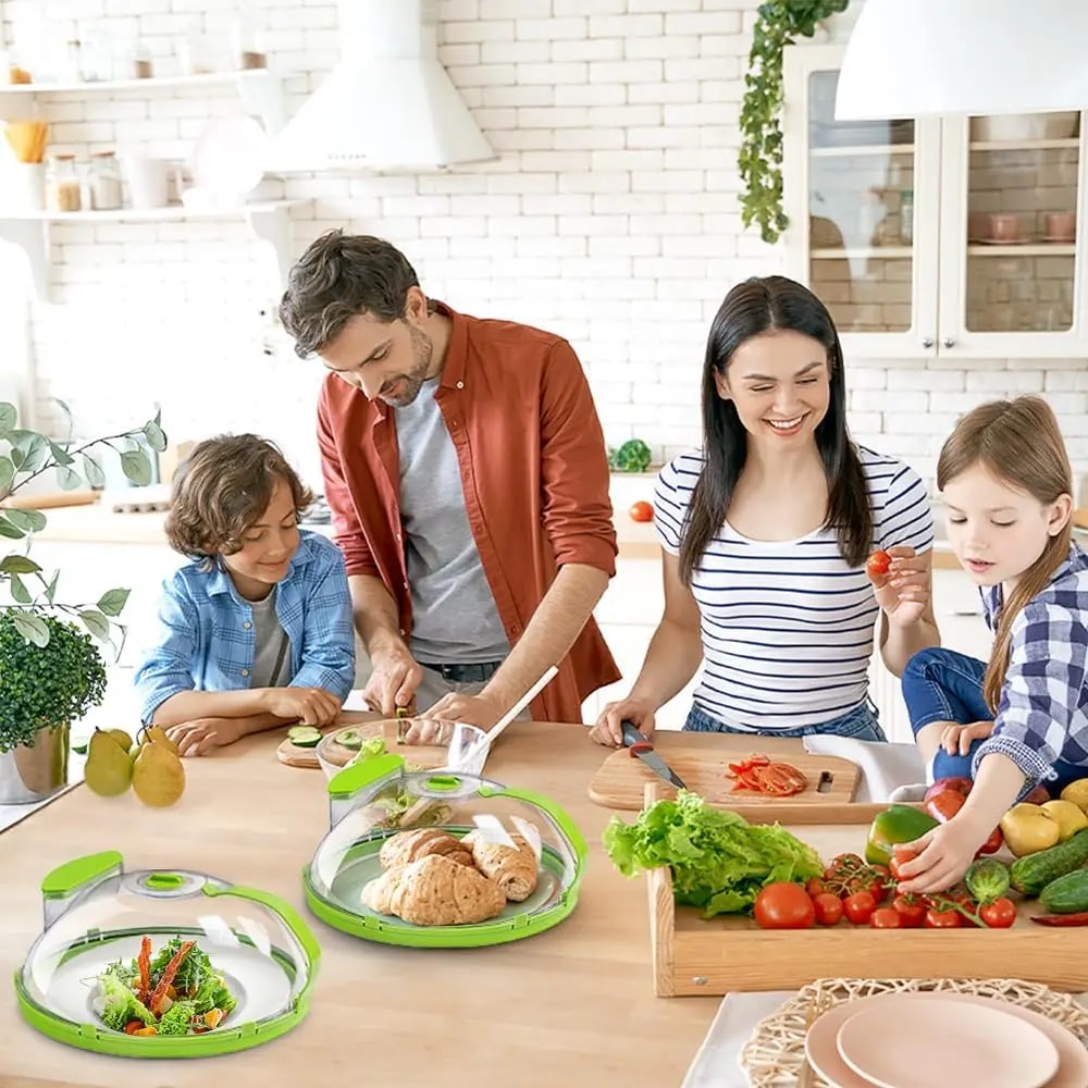 Microwave Cover for Food – Clear -Inch Plate Cover with Steamer and Handle for Splatter Protection