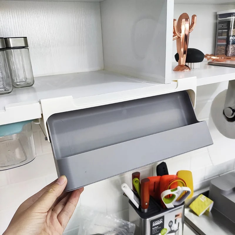 Self-Adhesive Wall-Mounted Spice Rack Organizer for Kitchen Storage