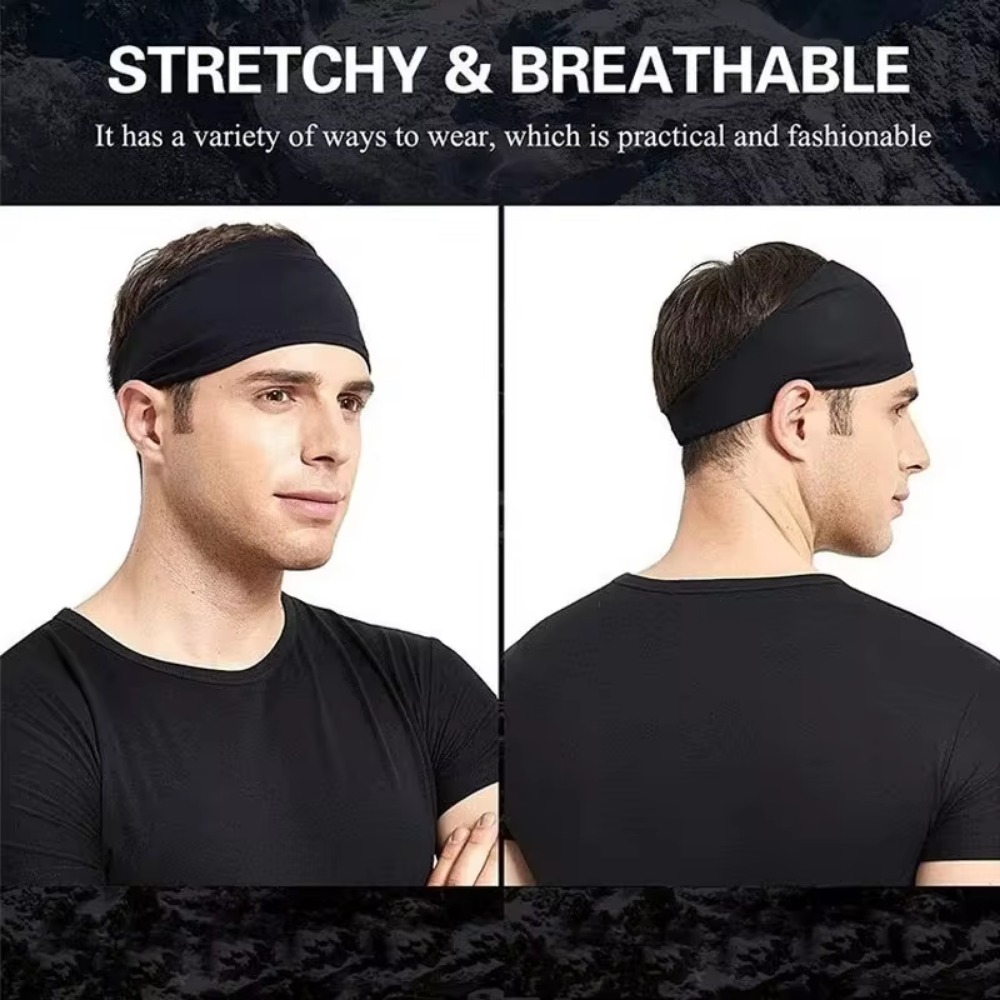 Solid Color Sports Headbands, Elastic Non-Slip Quick-Dry Sweatband for Yoga, Fitness, and Workout – Unisex Hair