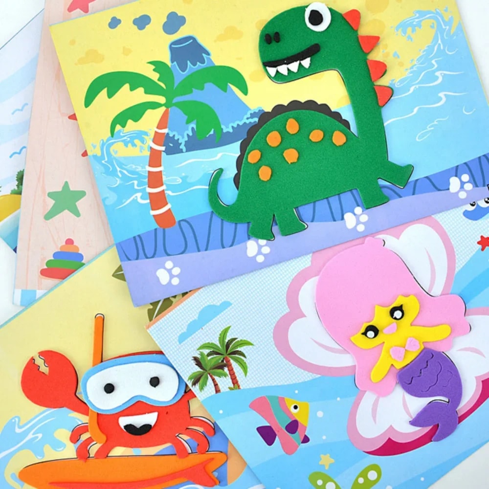 EVA Foam Animal Puzzle Stickers – Fun & Educational DIY Toy for Kids