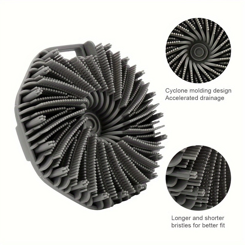 Soft Silicone Back Scrub Brush With Handle Exfoliating Bath Sponge For Skin Massaging 8